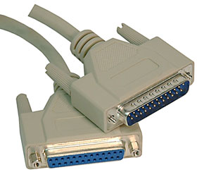 6ft DB-25 Cable, Male to Female Extension